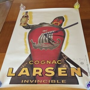 Larsen Cognac Invincible Viking Poster 39 1/2" x 26 1/4"